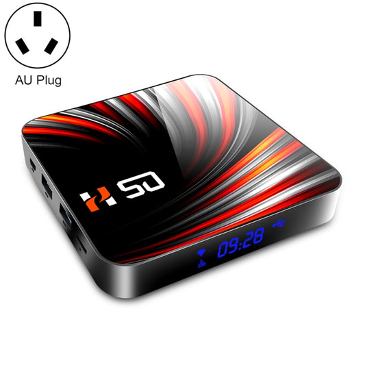 H50 4K Smart TV BOX Android 10.0 Media Player with Remote Control, Quad Core RK3318, RAM: 2GB, ROM: 16GB, 2.4GHz/5GHz WiFi, Bluetooth, AU Plug - RK3318 by PMC Jewellery | Online Shopping South Africa | PMC Jewellery | Buy Now Pay Later Mobicred