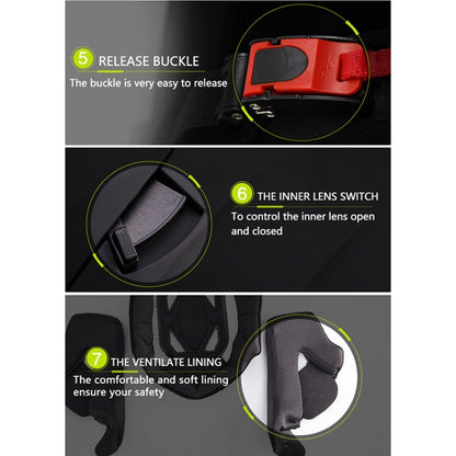 Soman 955 Skyeye Motorcycle Full / Open Face Bluetooth Helmet Headset Full Face, Supports Answer / Hang Up Calls(Black Green) - Helmets by SOMAN | Online Shopping South Africa | PMC Jewellery | Buy Now Pay Later Mobicred