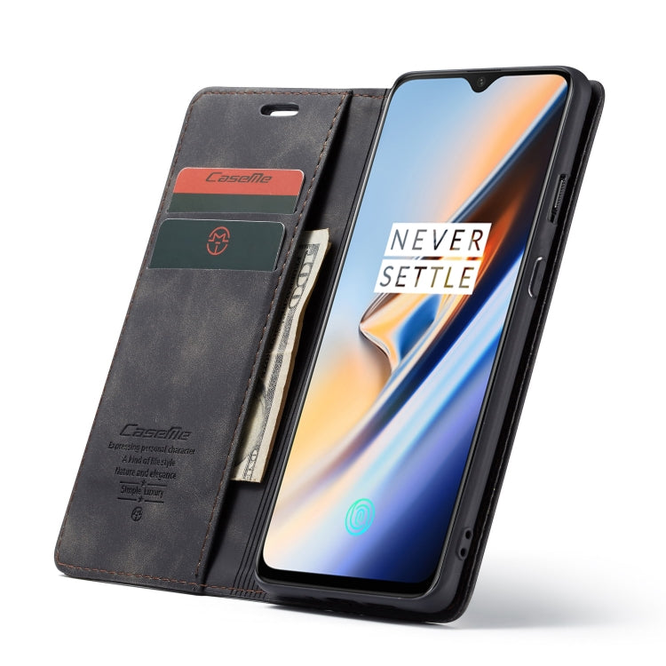 CaseMe-013 Multifunctional Horizontal Flip Leather Case with Card Slot & Holder for OnePlus 7(Black) - OnePlus Cases by CaseMe | Online Shopping South Africa | PMC Jewellery | Buy Now Pay Later Mobicred