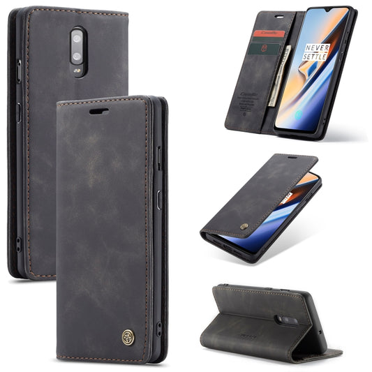 CaseMe-013 Multi-functional Retro Frosted Horizontal Flip Leather Case with Card Slot & Holder & Wallet For OnePlus 7(Black) - OnePlus Cases by CaseMe | Online Shopping South Africa | PMC Jewellery | Buy Now Pay Later Mobicred