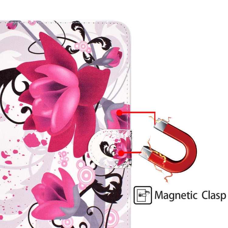 Colored Pattern Drawing Horizontal Flip PU Leather Case with Three-folding Holder for 10 inch Tablet PC(Flower) - 10 - 11 inch by PMC TechLife | Online Shopping South Africa | PMC TechLife | Buy Now Pay Later Mobicred