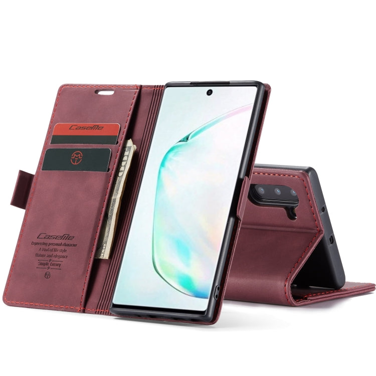 CaseMe-013 Multifunctional Horizontal Flip Leather Case with Card Slot & Holder for Galaxy Note 10(Red Wine) - Galaxy Phone Cases by CaseMe | Online Shopping South Africa | PMC Jewellery | Buy Now Pay Later Mobicred