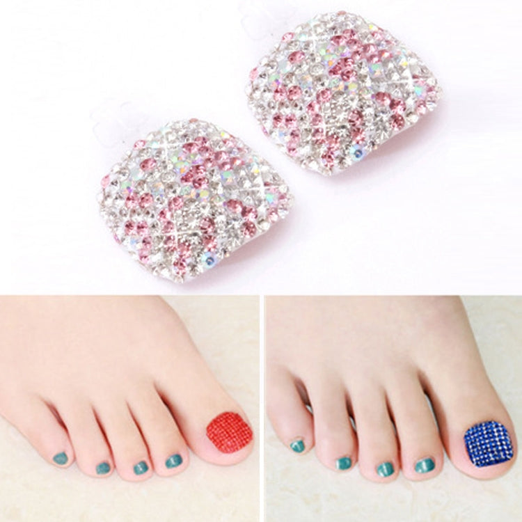 2 PCS Crystal Fake Nail Art Tips Rhinestone Full Cover Toenails Decals Stickers(NO:01) - Nail Stickers by PMC Jewellery | Online Shopping South Africa | PMC Jewellery | Buy Now Pay Later Mobicred