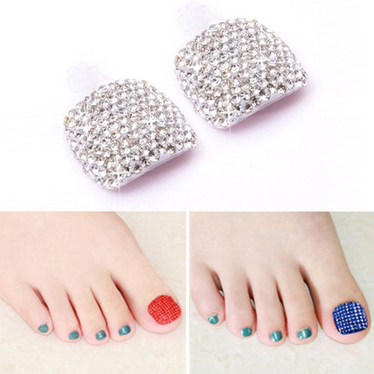 2 PCS Crystal Fake Nail Art Tips Rhinestone Full Cover Toenails Decals Stickers(NO:03) - Nail Stickers by PMC Jewellery | Online Shopping South Africa | PMC Jewellery | Buy Now Pay Later Mobicred