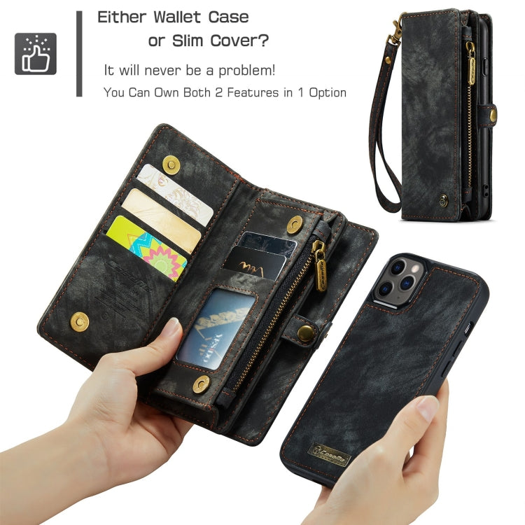 For iPhone 11 Pro CaseMe-008 Detachable Multifunctional Horizontal Flip Leather Case with Card Slot & Holder & Zipper Wallet & Photo Frame (Black) - iPhone 11 Pro Cases by CaseMe | Online Shopping South Africa | PMC Jewellery | Buy Now Pay Later Mobicred