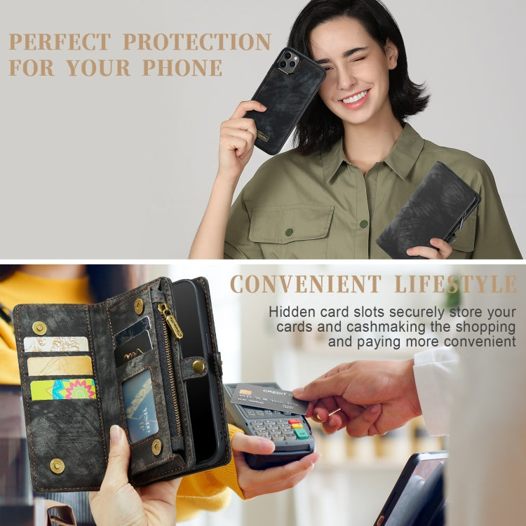 For iPhone 11 Pro CaseMe-008 Detachable Multifunctional Horizontal Flip Leather Case with Card Slot & Holder & Zipper Wallet & Photo Frame (Black) - iPhone 11 Pro Cases by CaseMe | Online Shopping South Africa | PMC Jewellery | Buy Now Pay Later Mobicred