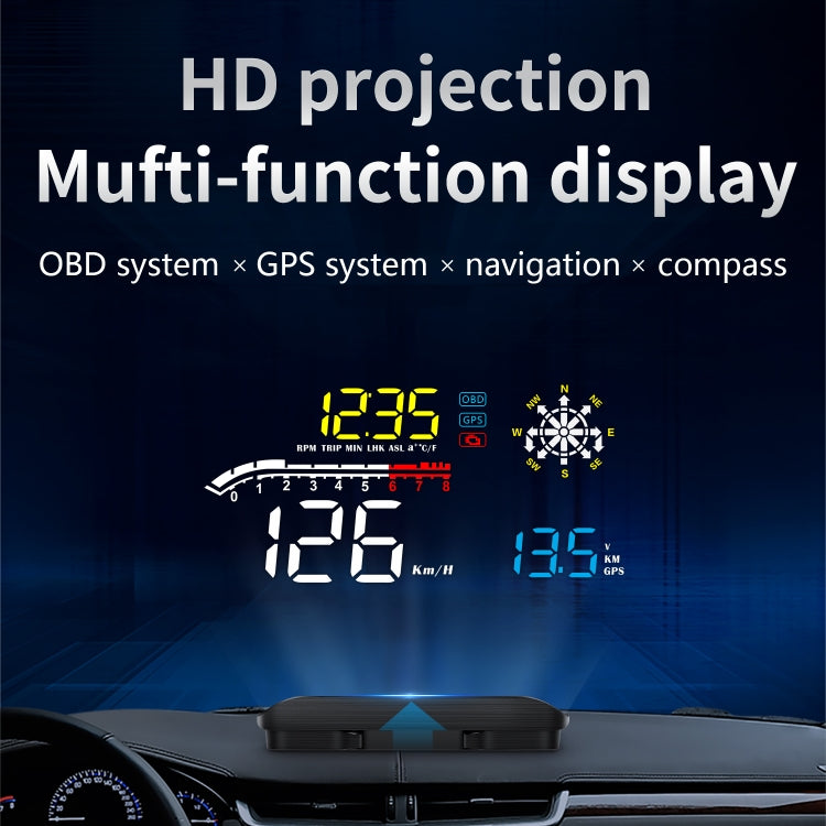 D1 Car OBD2 HUD Head-up Display GPS Speed Meter Speed / Voltage / Water Temperature Speed Alarm - Head Up Display System by PMC TechLife | Online Shopping South Africa | PMC TechLife | Buy Now Pay Later Mobicred