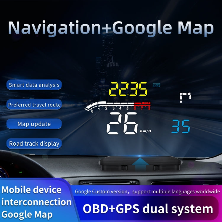 D1 Car OBD2 HUD Head-up Display GPS Speed Meter Speed / Voltage / Water Temperature Speed Alarm - Head Up Display System by PMC Jewellery | Online Shopping South Africa | PMC Jewellery | Buy Now Pay Later Mobicred