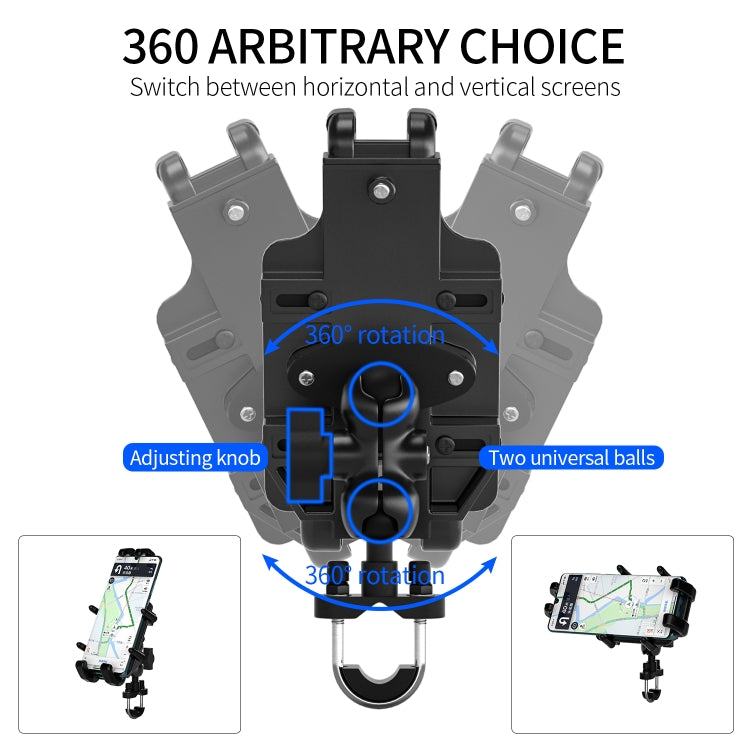 WUPP CS-1205A1 All Aluminum Alloy Motorcycle Navigation Bracket Phone Holder - Holder by WUPP | Online Shopping South Africa | PMC Jewellery | Buy Now Pay Later Mobicred