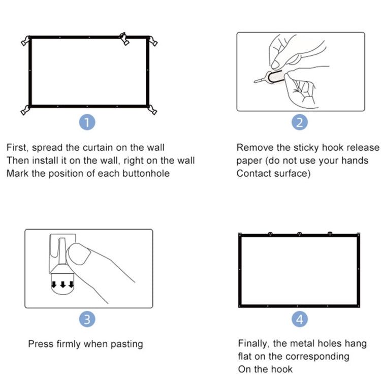 Folding Milk Silk Polyester Projector Film Curtain, Size:72 inch (16:9) Projection Area: 159 x 90cm - Film Curtains by PMC TechLife | Online Shopping South Africa | PMC TechLife | Buy Now Pay Later Mobicred