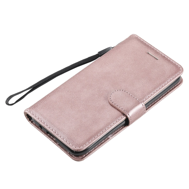 For Samsung Galaxy A01 Solid Color Horizontal Flip Protective Leather Case with Holder & Card Slots & Wallet & Photo Frame & Lanyard(Rose Gold) - Galaxy Phone Cases by PMC Jewellery | Online Shopping South Africa | PMC Jewellery