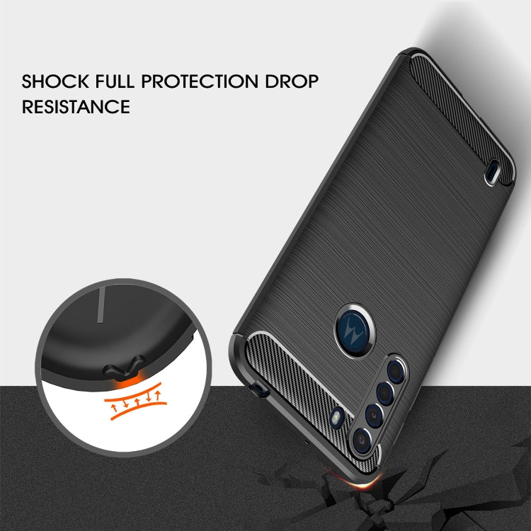 For Motorola One Fusion Brushed Texture Carbon Fiber TPU Case(Red) - Motorola Cases by PMC TechLife | Online Shopping South Africa | PMC TechLife | Buy Now Pay Later Mobicred