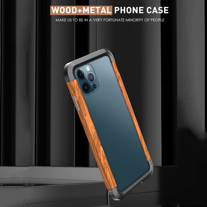 For iPhone 12 Pro Max R-JUST Metal + Wood Frame Protective Case - iPhone 12 Pro Max Cases by R-JUST | Online Shopping South Africa | PMC Jewellery