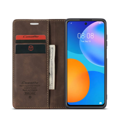 For Huawei P Smart 2021 CaseMe-013 Multifunctional Retro Frosted Horizontal Flip Leather Case with Card Slot & Holder & Wallet(Coffee) - Huawei Cases by CaseMe | Online Shopping South Africa | PMC Jewellery | Buy Now Pay Later Mobicred