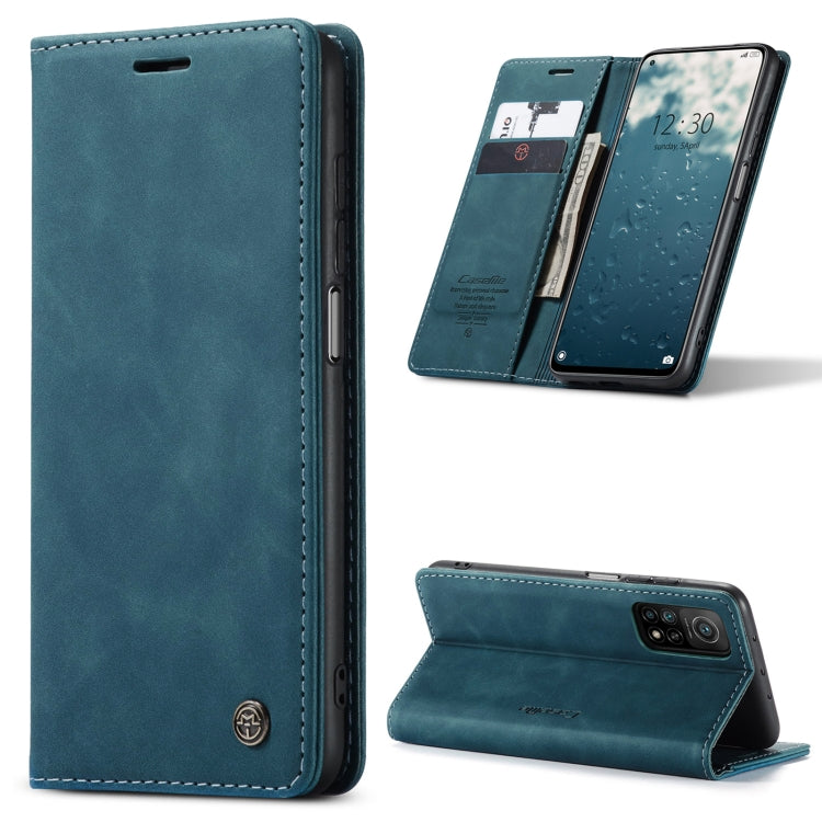 For Xiaomi Mi 10T 5G / 10T Pro 5G CaseMe-013 Multifunctional Retro Frosted Horizontal Flip Leather Case with Card Slot & Holder & Wallet(Blue) - Xiaomi Cases by CaseMe | Online Shopping South Africa | PMC Jewellery | Buy Now Pay Later Mobicred