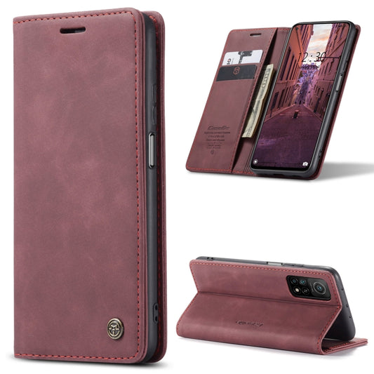 For Xiaomi Mi 10T 5G / 10T Pro 5G CaseMe-013 Multifunctional Retro Frosted Horizontal Flip Leather Case with Card Slot & Holder & Wallet(Wine Red) - Xiaomi Cases by CaseMe | Online Shopping South Africa | PMC Jewellery | Buy Now Pay Later Mobicred