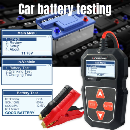 KONNWEI KW208 Car TFT Color Screen Battery Tester Support 8 Languages - Code Readers & Scan Tools by KONNWEI | Online Shopping South Africa | PMC Jewellery | Buy Now Pay Later Mobicred