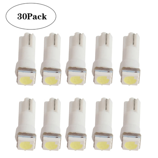 30 PCS T5 1LED SMD-5050 Car Modification LED Indicator Light White Light - Clearance Lights by PMC Jewellery | Online Shopping South Africa | PMC Jewellery | Buy Now Pay Later Mobicred