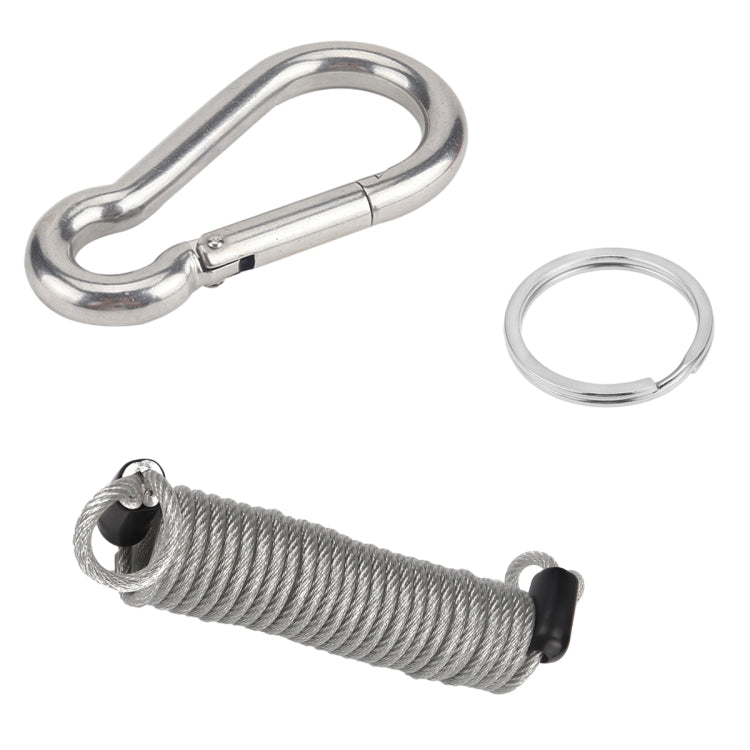 RV Trailer Spring Safety Rope Breakaway Cable, Safety Buckle Size:M8 x 80mm(Silver) - free shipping - PMC TechLife - Order now!