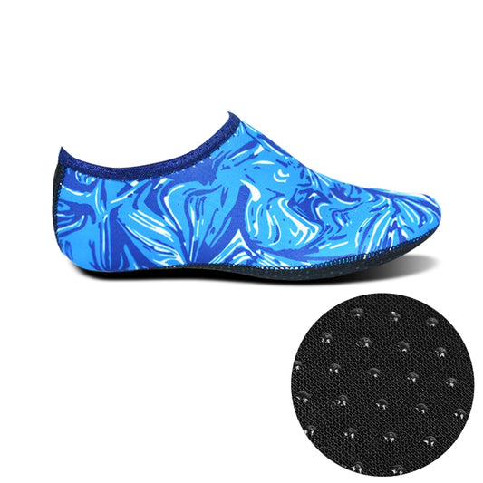 Non-slip Plastic Grain Texture Thick Cloth Sole Printing Diving Shoes and Socks, One Pair, Size:L (Blue Figured) - Swimming Fins & Diving Shoes by PMC Jewellery | Online Shopping South Africa | PMC Jewellery | Buy Now Pay Later Mobicred