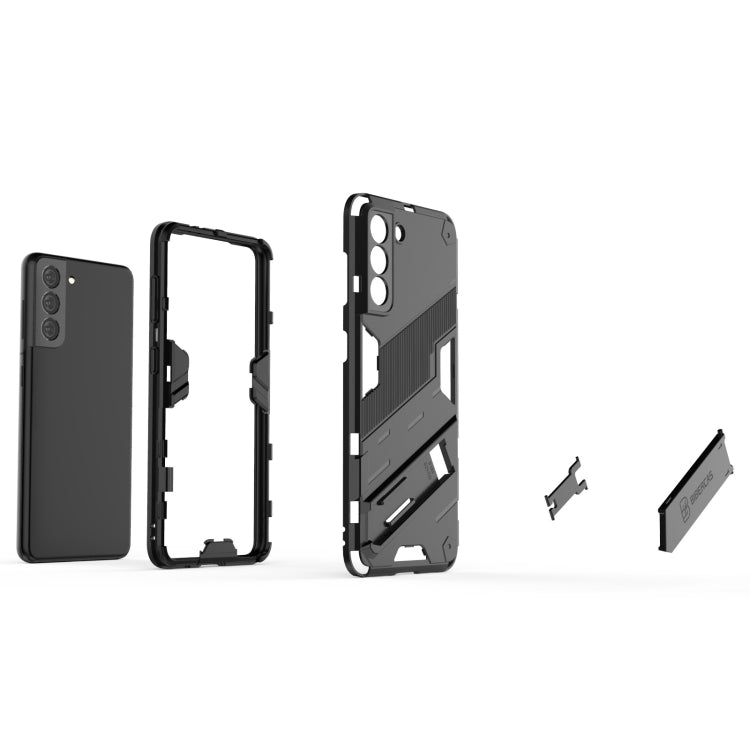 For Samsung Galaxy S21 5G Punk Armor 2 in 1 PC + TPU Shockproof Case with Invisible Holder(Black) - Galaxy S21 5G Cases by PMC TechLife | Online Shopping South Africa | PMC TechLife