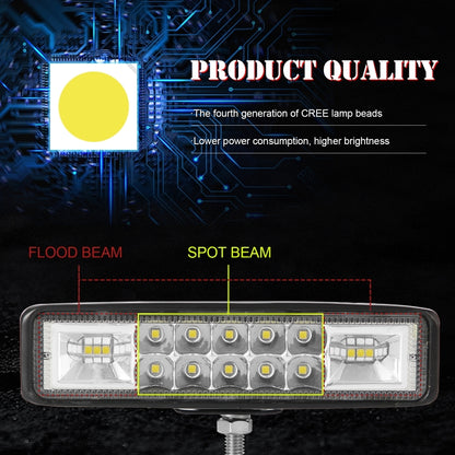 2 PCS Car 6 inch Dual-row Mixed Light Strip Lamp Floodlight & Spotlight Work Light - Work Lights by PMC Jewellery | Online Shopping South Africa | PMC Jewellery | Buy Now Pay Later Mobicred