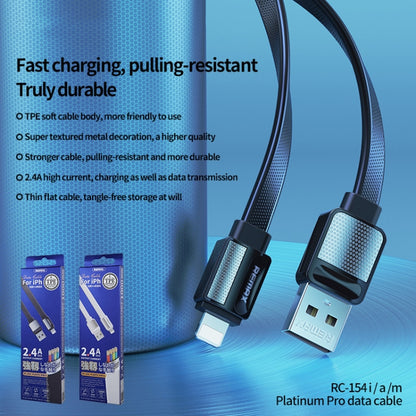 Remax RC-154i 2.4A 8 Pin Platinum Pro Charging Data Cable, Length: 1m (White) - Normal Style Cable by REMAX | Online Shopping South Africa | PMC Jewellery | Buy Now Pay Later Mobicred