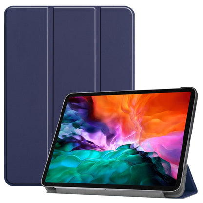 For  iPad Air 13 2024 / Pro 12.9 2022 Custer Texture 3-folding Smart Leather Tablet Case(Dark Blue) - iPad Pro 12.9 (2022/2021) Cases by PMC Jewellery | Online Shopping South Africa | PMC Jewellery | Buy Now Pay Later Mobicred