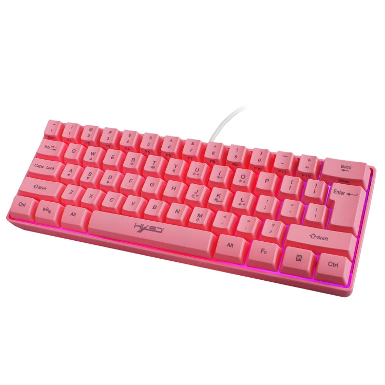 HXSJ V700 61 Keys RGB Lighting Gaming Wired Keyboard (Pink) - Wired Keyboard by HXSJ | Online Shopping South Africa | PMC Jewellery | Buy Now Pay Later Mobicred