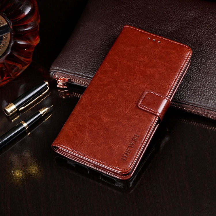 For TCL 10 SE idewei Crazy Horse Texture Horizontal Flip Leather Case with Holder & Card Slots & Wallet(Brown) - More Brand by idewei | Online Shopping South Africa | PMC Jewellery | Buy Now Pay Later Mobicred