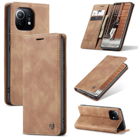 For Xiaomi Mi 11 CaseMe 013 Multifunctional Horizontal Flip Leather Case with Holder & Card Slot & Wallet(Brown) - Xiaomi Cases by CaseMe | Online Shopping South Africa | PMC Jewellery | Buy Now Pay Later Mobicred