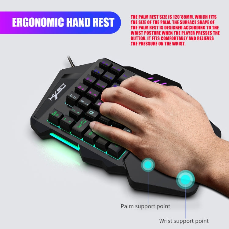 HXSJ P6+V100+A869 Keyboard Mouse Converter + One-handed Keyboard + Gaming Mouse Set - Wired Mice by HXSJ | Online Shopping South Africa | PMC Jewellery | Buy Now Pay Later Mobicred