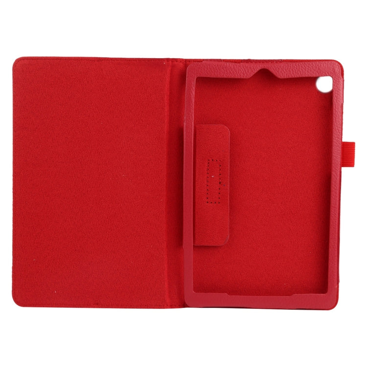 For Lenovo Tab M7 Litchi Texture Solid Color Horizontal Flip Leather Case with Holder & Pen Slot(Red) - Lenovo by PMC TechLife | Online Shopping South Africa | PMC TechLife
