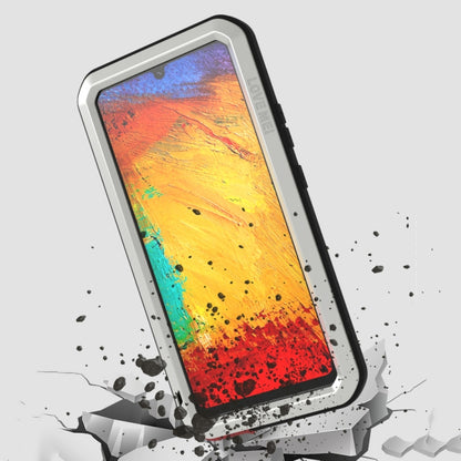 For Samsung Galaxy A42 LOVE MEI Metal Shockproof Waterproof Dustproof Protective Case with Glass(Silver) - Galaxy Phone Cases by LOVE MEI | Online Shopping South Africa | PMC Jewellery | Buy Now Pay Later Mobicred