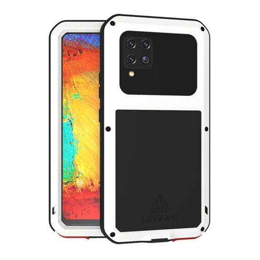 For Samsung Galaxy A42 LOVE MEI Metal Shockproof Waterproof Dustproof Protective Case with Glass(White) - Galaxy Phone Cases by LOVE MEI | Online Shopping South Africa | PMC Jewellery | Buy Now Pay Later Mobicred