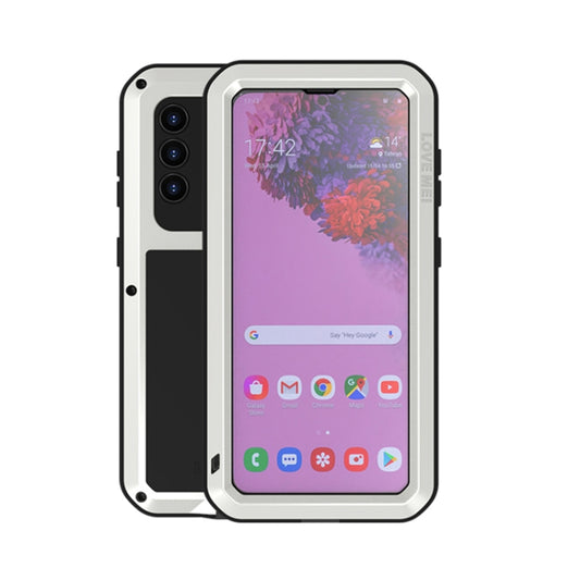 For Samsung Galaxy S21 5G LOVE MEI Metal Shockproof Waterproof Dustproof Protective Case with Glass(Silver) - Galaxy S21 5G Cases by LOVE MEI | Online Shopping South Africa | PMC Jewellery