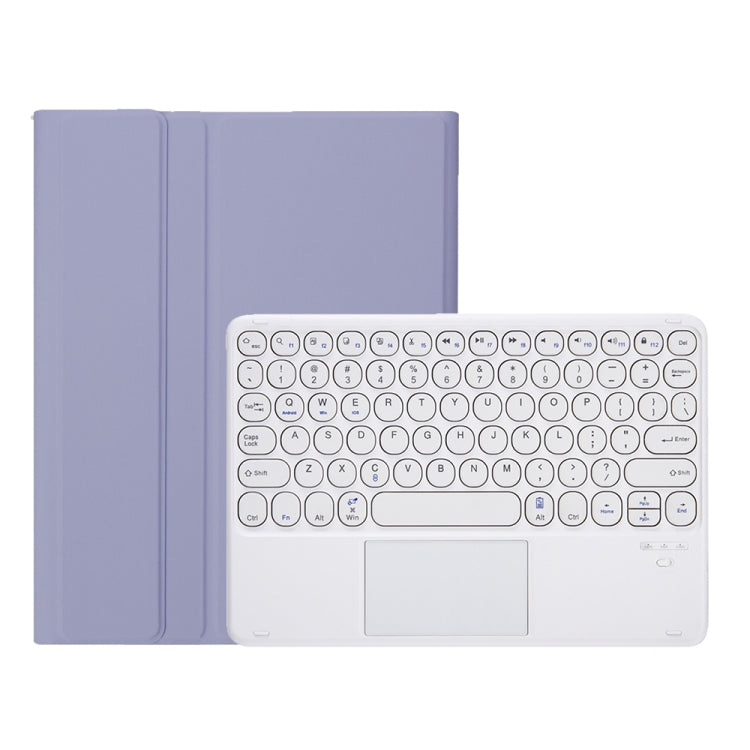 YT11B-A Detachable Candy Color Skin Feel Texture Round Keycap Bluetooth Keyboard Leather Case with Touch Control For iPad Pro 11 inch 2020 & 2018(Purple) - For iPad Pro by PMC Jewellery | Online Shopping South Africa | PMC Jewellery