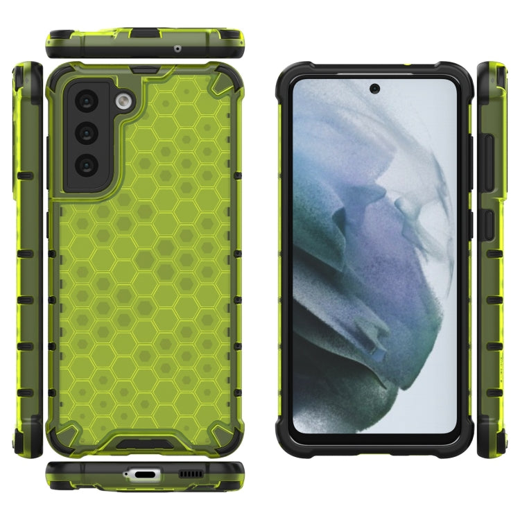 For Samsung Galaxy S21 FE Shockproof Honeycomb PC + TPU Case(Green) - Galaxy Phone Cases by PMC TechLife | Online Shopping South Africa | PMC TechLife | Buy Now Pay Later Mobicred