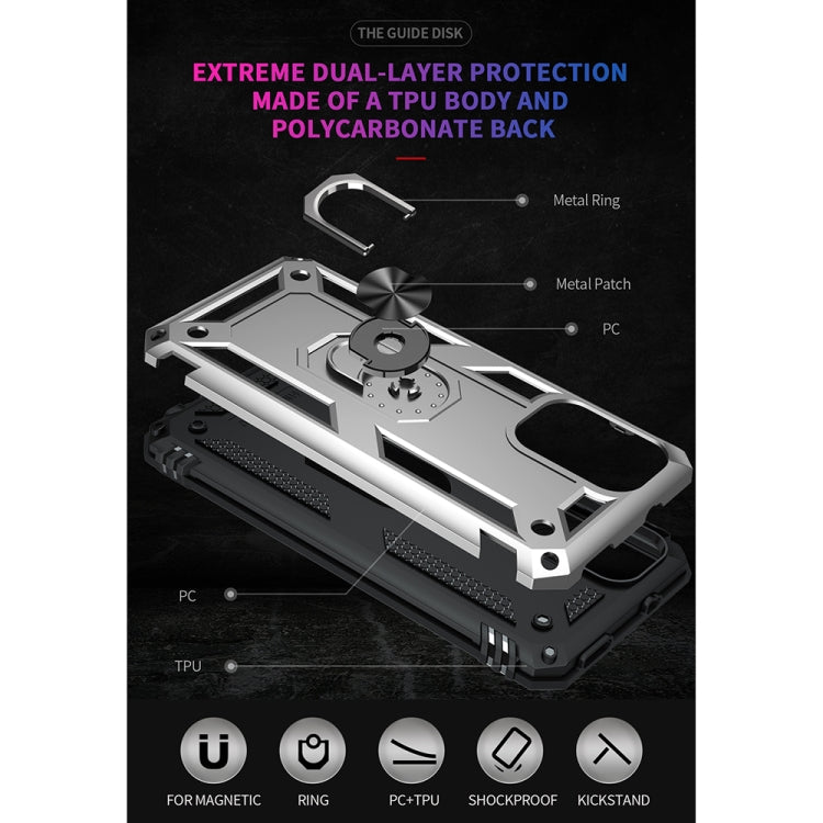 For Xiaomi Redmi Note 10 Pro Shockproof TPU + PC Protective Case with 360 Degree Rotating Holder(Silver) - Xiaomi Cases by PMC TechLife | Online Shopping South Africa | PMC TechLife