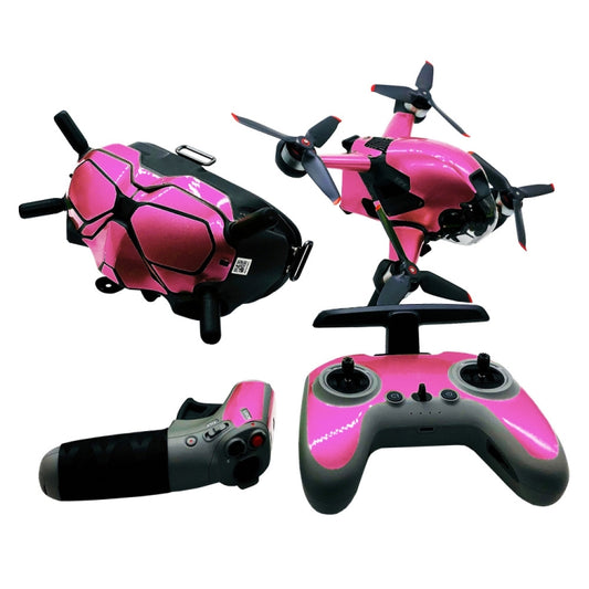 FPV-TZ-SF 4 in 1 Waterproof Anti-Scratch Decal Skin Wrap Stickers Personalized Film Kits for DJI FPV Drone & Goggles V2 & Remote Control & Rocker(Fluorescent Pink) - Protective Film & Stickers by PMC Jewellery | Online Shopping South Africa | PMC Jewellery | Buy Now Pay Later Mobicred