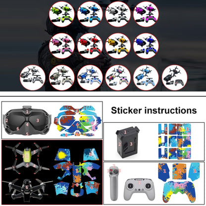 FPV-TZ-SF 4 in 1 Waterproof Anti-Scratch Decal Skin Wrap Stickers Personalized Film Kits for DJI FPV Drone & Goggles V2 & Remote Control & Rocker(Fluorescent Baby Blue) - Protective Film & Stickers by PMC Jewellery | Online Shopping South Africa | PMC Jewellery | Buy Now Pay Later Mobicred