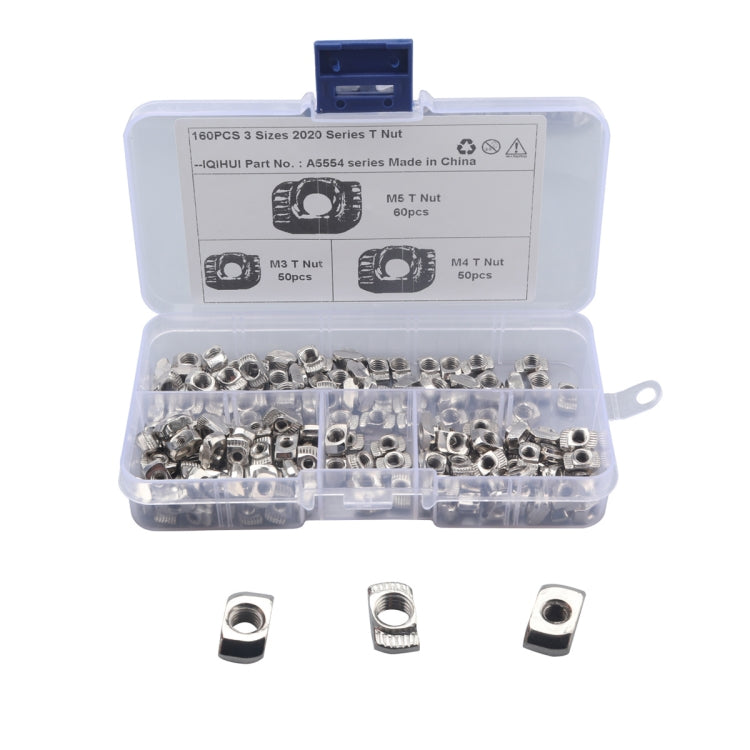 A5554 160 PCS European Standard T-shape Slide Nut - Nuts & Bolts by PMC Jewellery | Online Shopping South Africa | PMC Jewellery | Buy Now Pay Later Mobicred