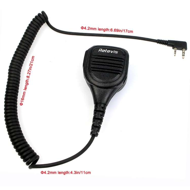 RETEVIS C9050A 2 Pin Remote Speaker Microphone for RT1/RT3/RT8/RT81 - free shipping - PMC Jewellery - Order now!