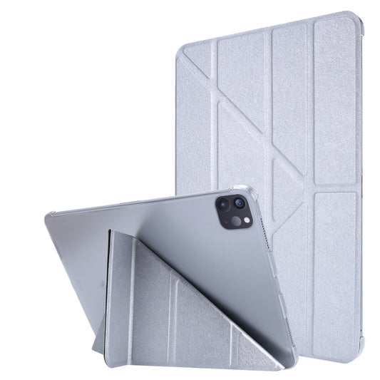 For iPad Air 13 2024 / iPad Pro 12.9 2022 / 2021 Silk Texture Horizontal Deformation Flip Leather Tablet Case with Holder(Silver) - iPad Pro 12.9 (2022/2021) Cases by PMC Jewellery | Online Shopping South Africa | PMC Jewellery | Buy Now Pay Later Mobicred