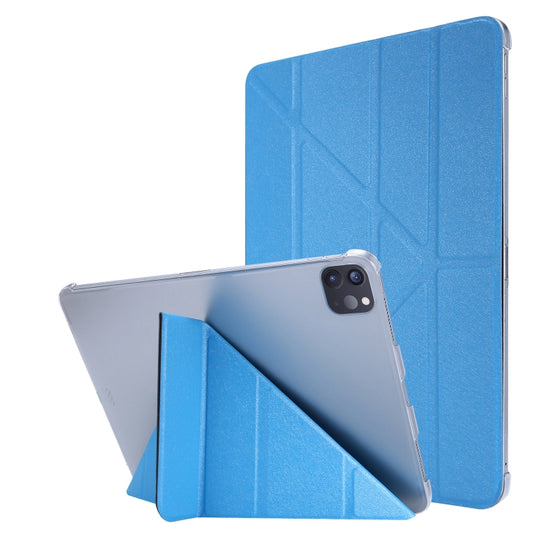 For iPad Air 13 2024 / iPad Pro 12.9 2022 / 2021 Silk Texture Horizontal Deformation Flip Leather Tablet Case with Holder(Light Blue) - iPad Pro 12.9 (2022/2021) Cases by PMC Jewellery | Online Shopping South Africa | PMC Jewellery | Buy Now Pay Later Mobicred