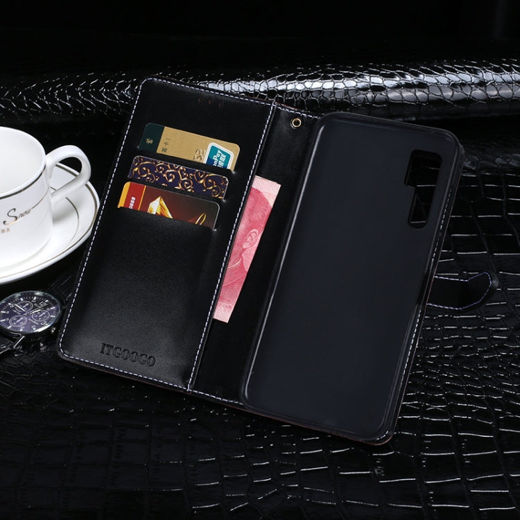 For TCL 20 Pro 5G idewei Crocodile Texture Horizontal Flip Leather Case with Holder & Card Slots & Wallet(Dark Blue) - free shipping - PMC Jewellery - Order now!
