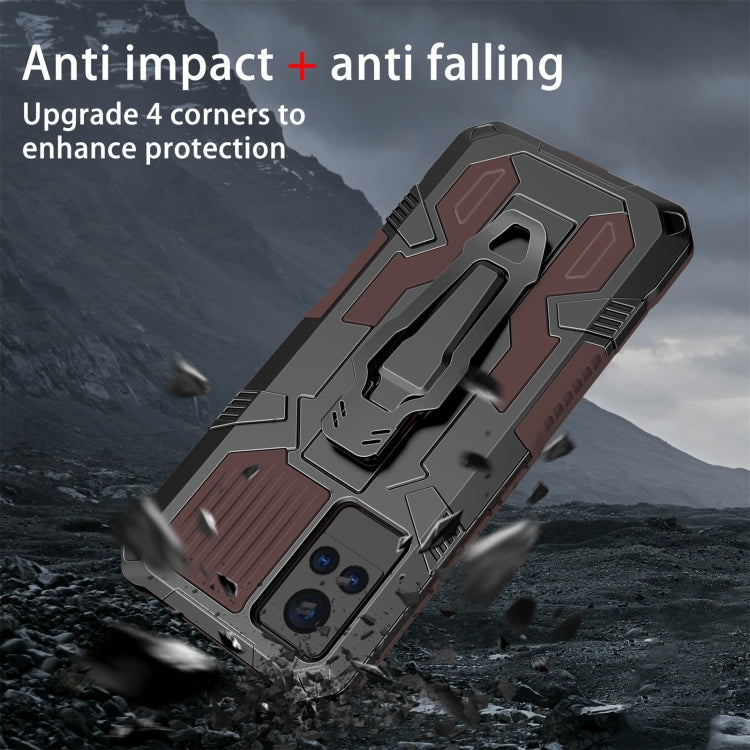 For vivo V21 Armor Warrior Shockproof PC + TPU Protective Case(Brown) - vivo Cases by PMC TechLife | Online Shopping South Africa | PMC TechLife