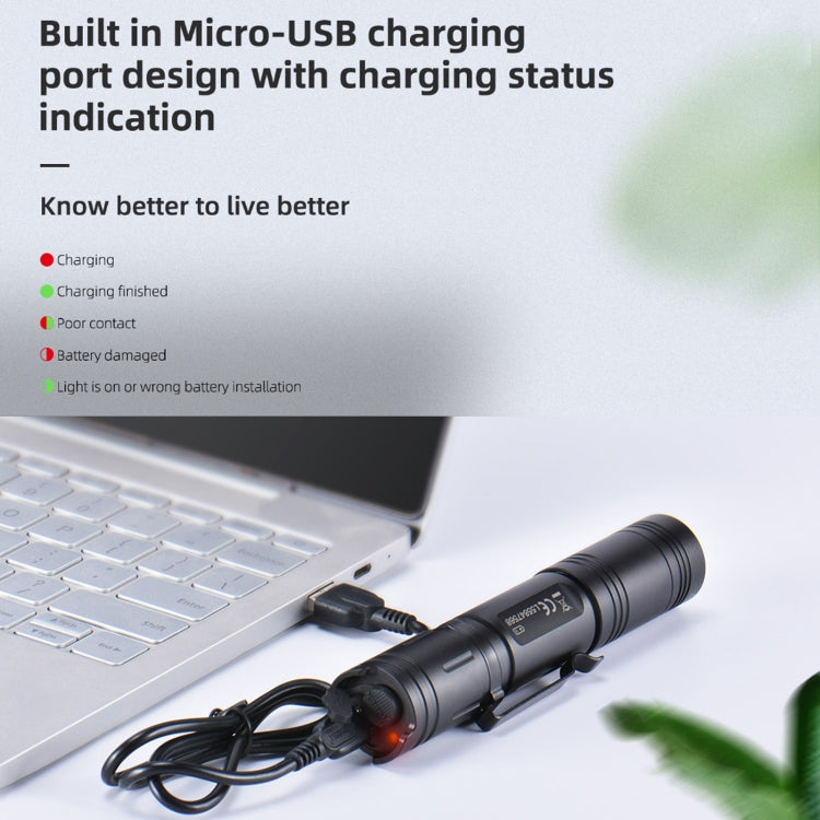 WUBEN L50 Outdoor Portable LED Strong Light USB Rechargeable Aluminum Flashlight - free shipping - PMc TechLife - Order now!