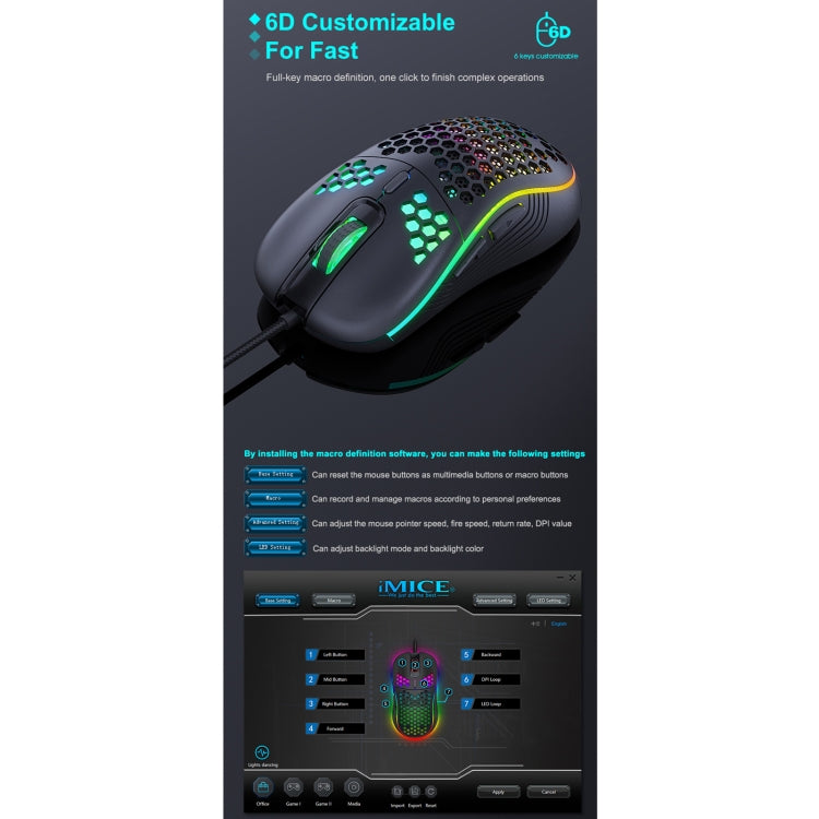 iMICE T98 RGB Lighting Gaming Wired Mouse - free shipping - PMC Jewellery - Order now!