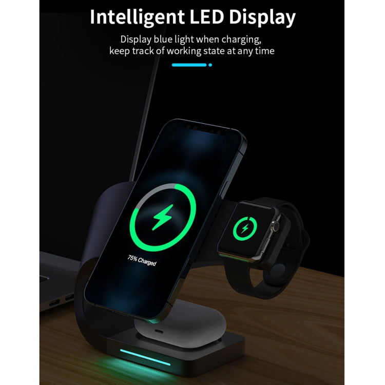 178 4 In 1 Multi-function Smart Magnetic Wireless Charger for iPhone & iWatches & AirPods(Black) - Wireless Charger by PMC Jewellery | Online Shopping South Africa | PMC Jewellery | Buy Now Pay Later Mobicred